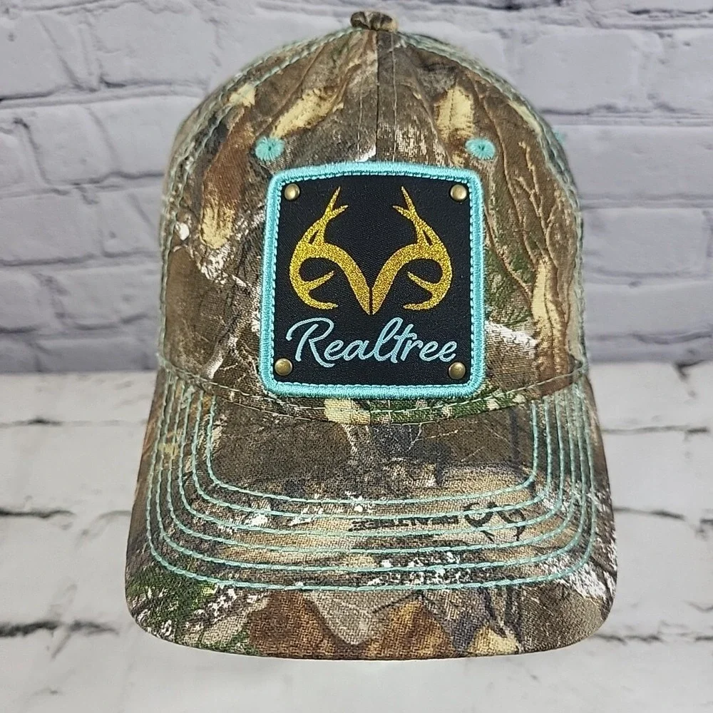 RealTree Hat Womens OSFM Camo‎ Glitter Antler Patch Snapback Outdoor Ball Cap